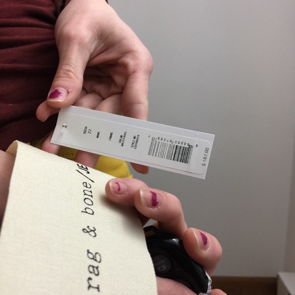 NWT Rag & Bone Mustard Capri Zipper Crop Jeans - Picture 5 of 8